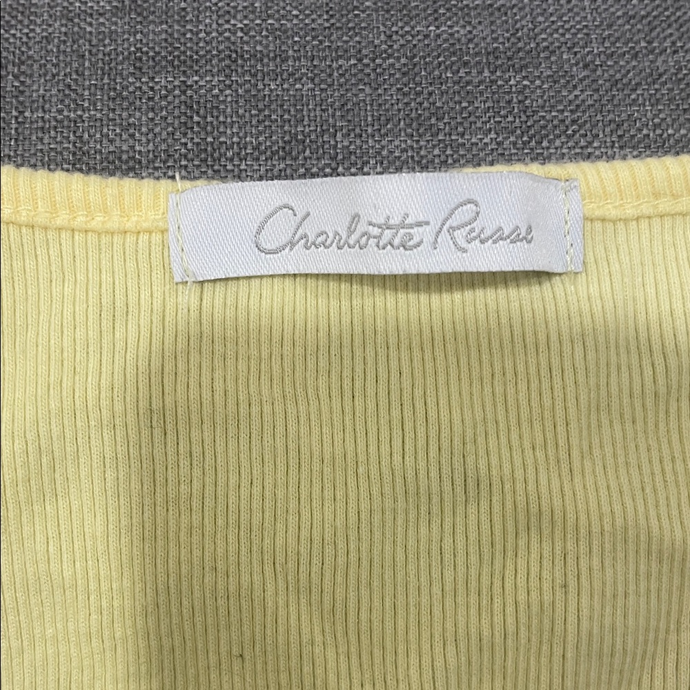 Yellow Tank Top with Gold Beaded Neckline - Picture 2 of 3